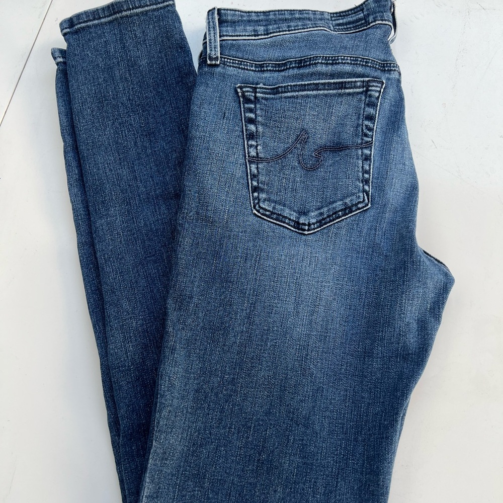 Ag Adriano Goldschmied Blue Skinny Jeans waist  14 inseam 27 Rise 9